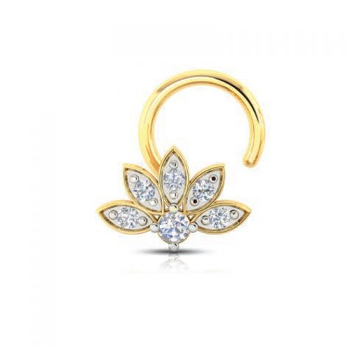 Lotus Shape Diamond Nosepin Shree Balaji Diamond