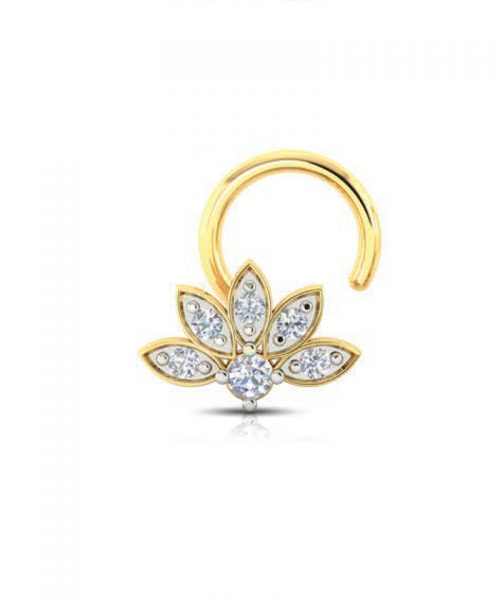 Lotus Shape Diamond Nosepin Shree Balaji Diamond