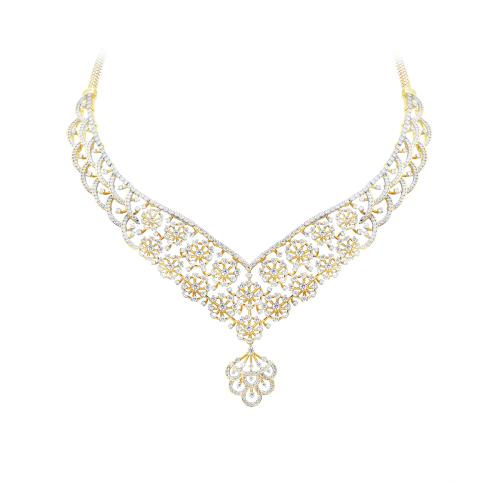Floral Bridal Diamond Necklace Shree Balaji Diamond