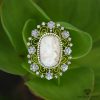 Floral White Muga Brooch Shree Balaji Diamond 2