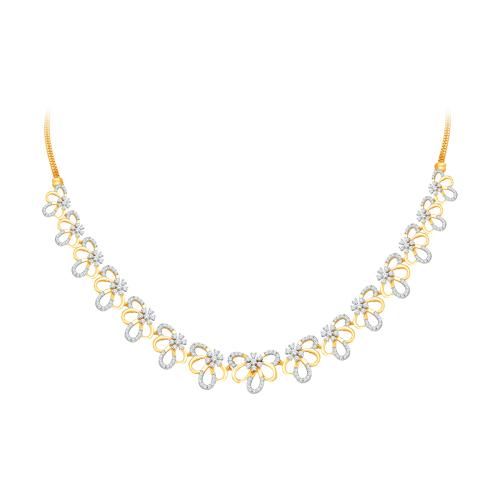 Floral Lightweight Diamond Necklace Shree Balaji Diamond