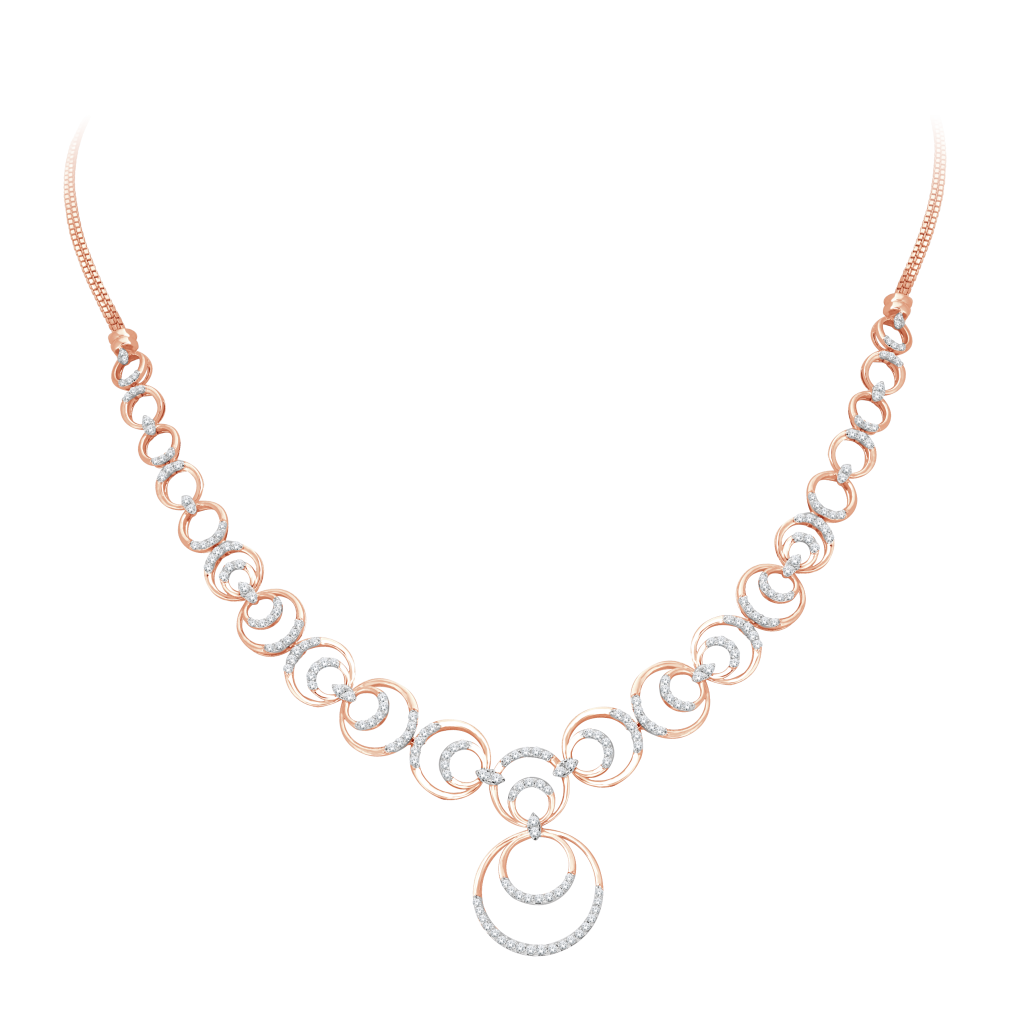 Interlinked Loop Diamond Necklace - Shree Balaji Diamond
