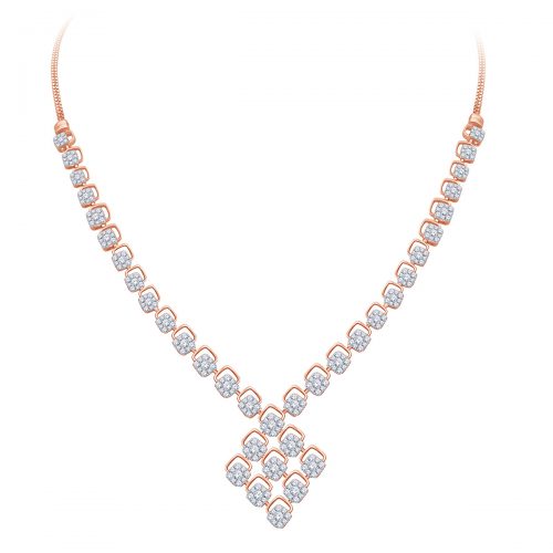 Simple Squared Diamond Necklace Shree Balaji Diamond