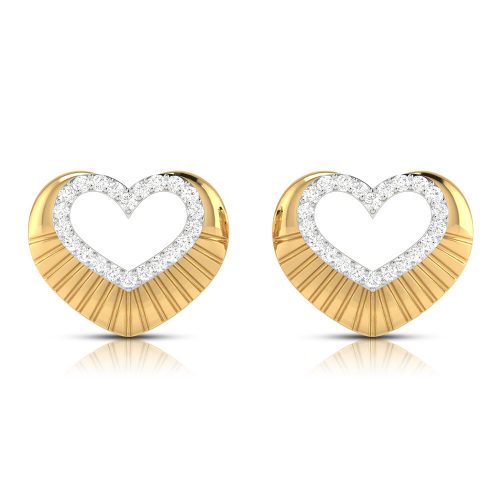 Hollow Heart Diamond Earrings Shree Balaji Diamond