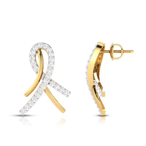 Crescent Diamond Earrings Shree Balaji Diamond 2