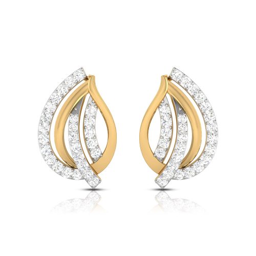 Floral Leaf Diamond Earrings Shree Balaji Diamond