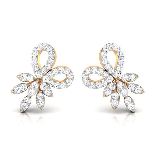 Swirling Diamond Earrings Shree Balaji Diamond 2