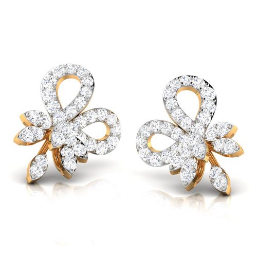 Swirling Diamond Earrings Shree Balaji Diamond