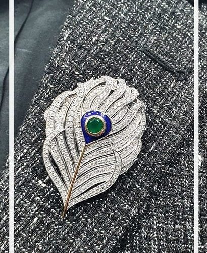 Peacock Feather Brooch Shree Balaji Diamond