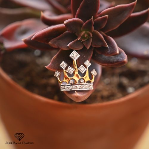 Golden Crown Brooch Shree Balaji Diamond