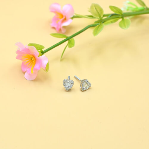 Heart Shaped Diamond Mini Earrings Shree Balaji Diamond